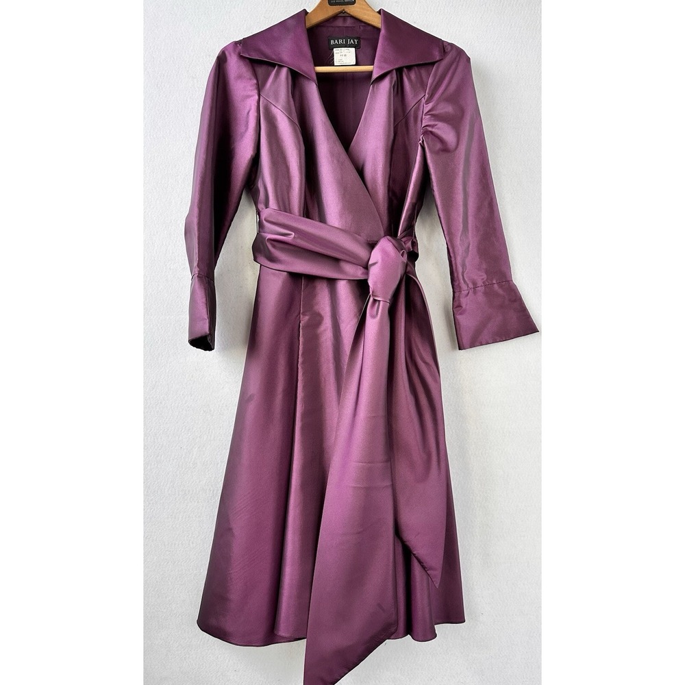 Bari Jay Purple Dress Formal Retro Taffeta 1940's Women's Sz 4-6